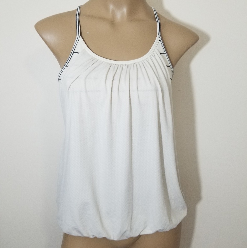 Lululemon No Limit cream and blue tank top